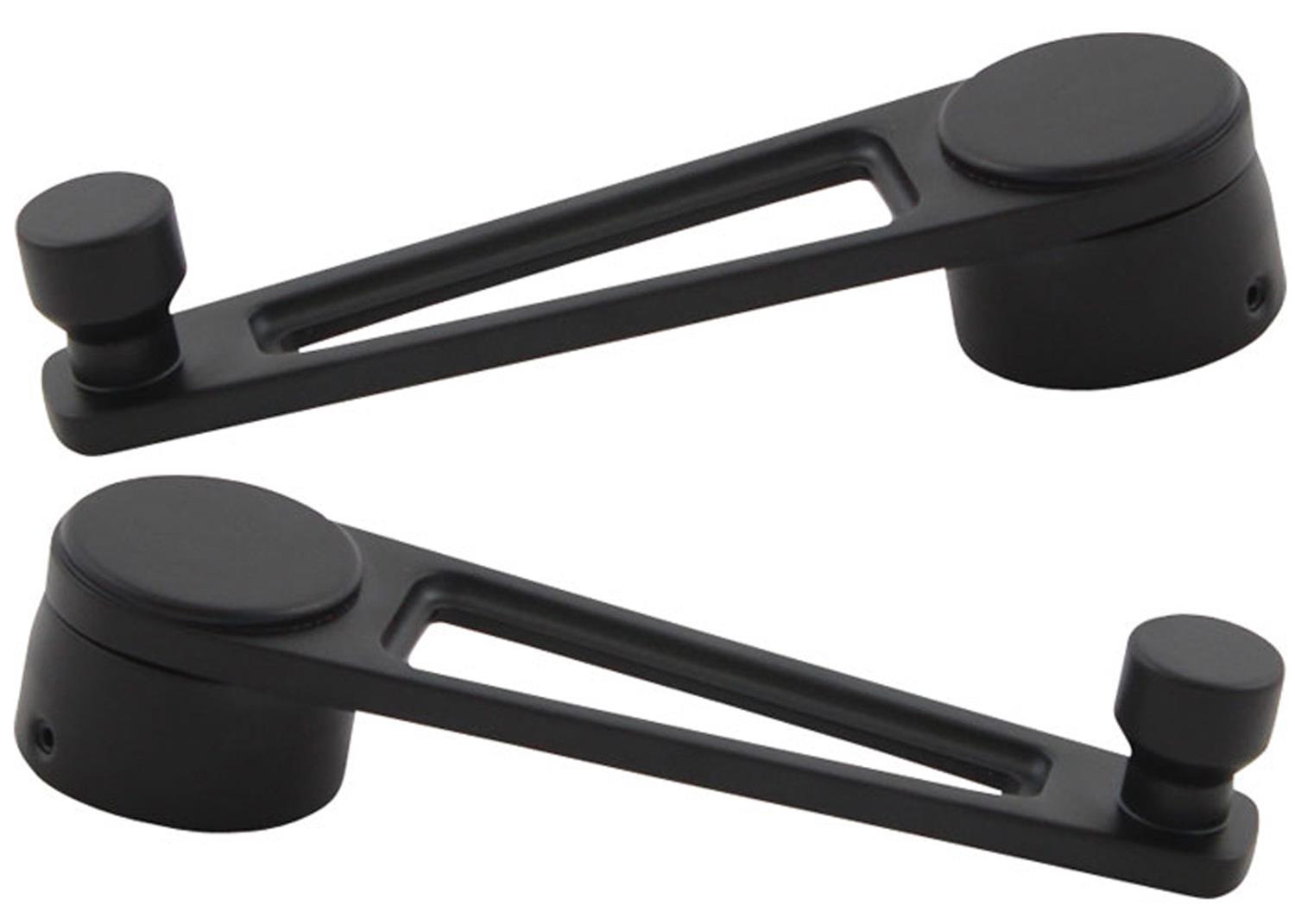 Brothers Trucks Billet Window Handles BWH87BK Cranks, Handles, Open Design, Aluminum, Black, Set Screw, OEM Position, Chevrolet, GMC, Pair