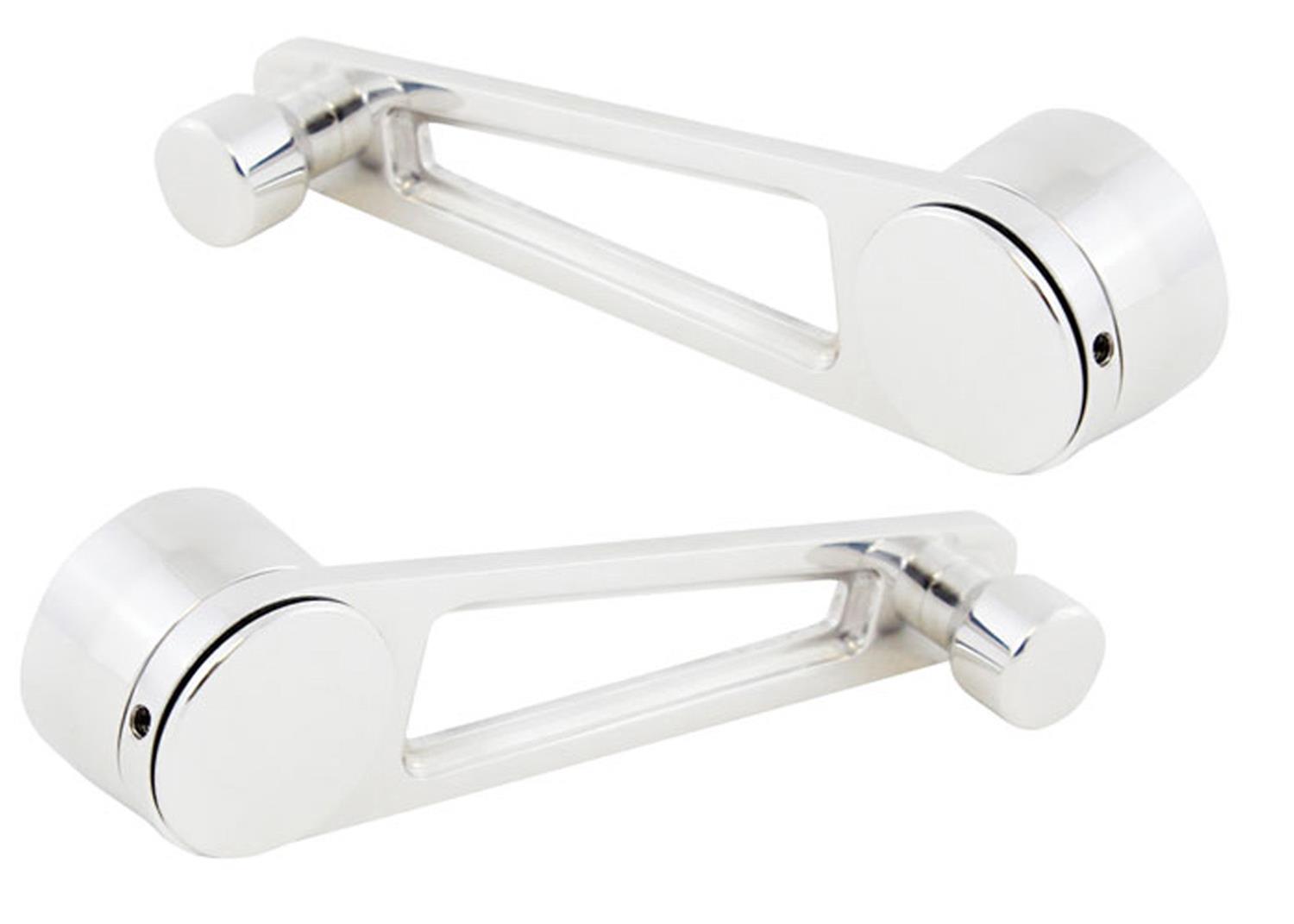 Brothers Trucks Billet Window Handles BWH87PL Cranks, Handles, Open Design, Aluminum, Polished, Set Screw, OEM Position, Chevrolet, GMC, Pair