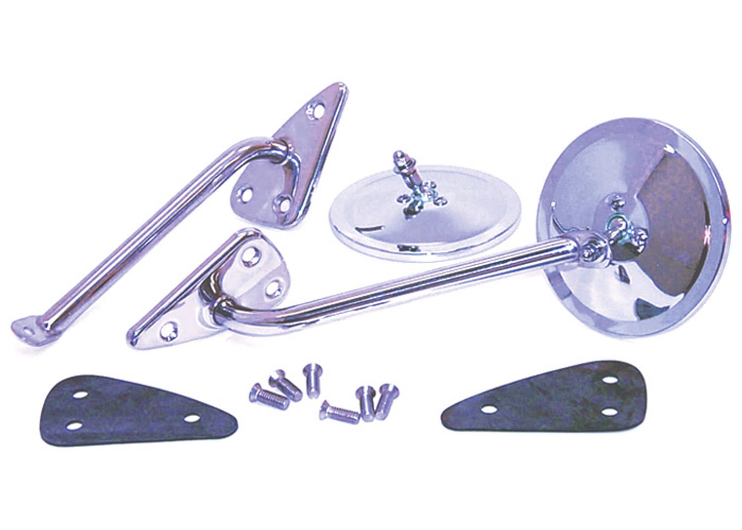 Brothers Trucks Side View Mirrors COMS4SC Mirrors, Replacement, Rectangular, Flat, Manual, Polished Stainless Steel Housing, Left/Right, Chevrolet, GMC, Pair