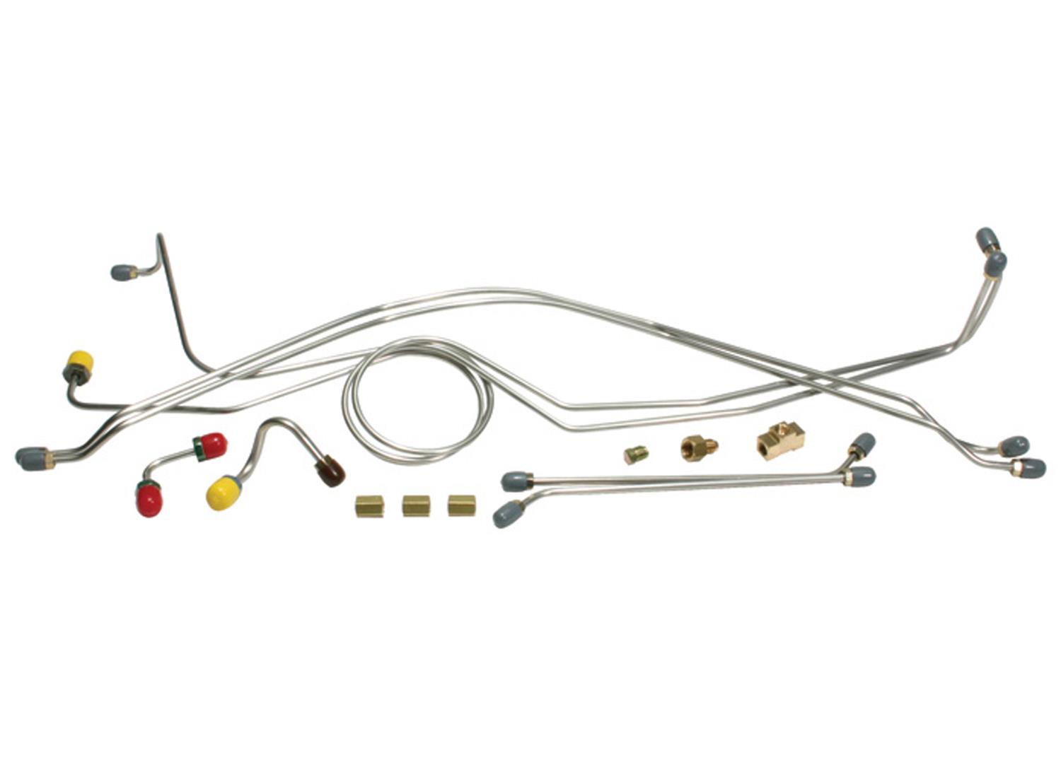 Brothers Trucks Disc Brake Conversion Lines DBBL59T Line, Direct Fit, Conversion, Stainless Steel, Natural, Firewall Mount Master Cylinder, Chevy, GMC, Kit