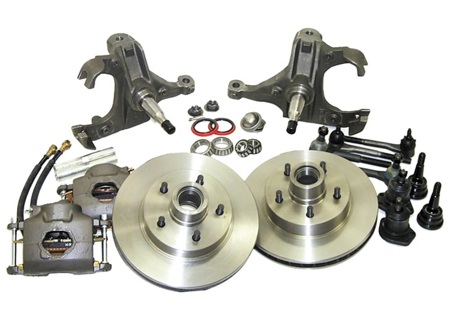 Brothers Trucks Disc Brake Conversion Kits DBC5L20STOCK Kits, Kits, Front, Solid Surface Rotors, Gray/Silver Cast Iron Calipers, Stock Height Spindles, Chevrolet, GMC, Kit