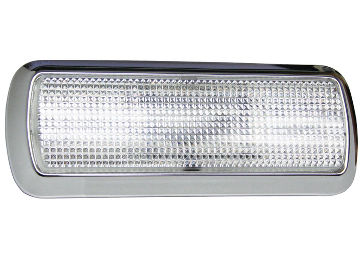 Brothers Trucks Dome Light Assemblies DLH72EU Interior Lights, Assemblies, Rectangular, Plastic, Chrome, Clear Lens, Chevrolet, GMC, Each