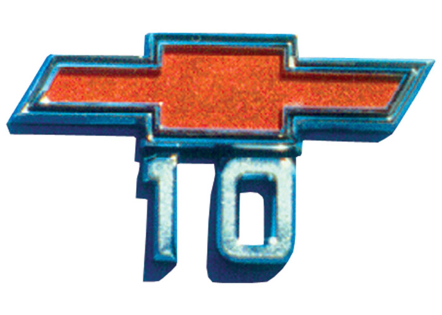 Brothers Trucks Emblems FE06810 Emblems, Diecast, Chrome/Red, 10 with Bowtie, Fender Position, Chevrolet, Each