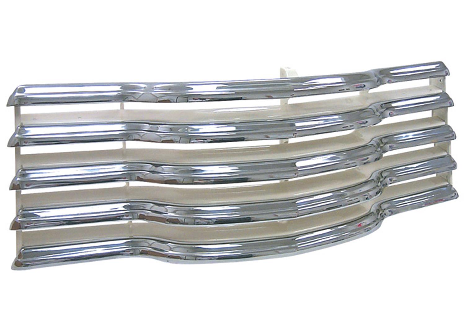 Brothers Trucks Grilles GRL7304 and Grille Inserts, Complete Grille Type, Stock Style, Main Grille Position, Steel, Chrome, Cream Insert, Chevrolet, Each