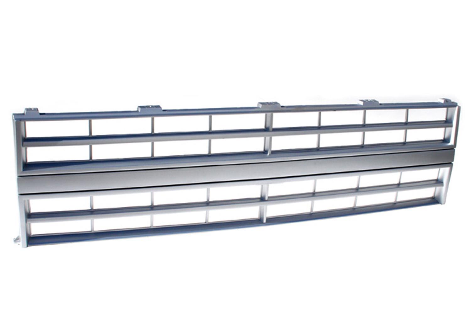 Brothers Trucks Grilles GRL8801 and Grille Inserts, Complete Grille Type, Main Grille Position, Plastic, Silver, Models with Factory Single Headlights Only, Chevy, GMC, Each