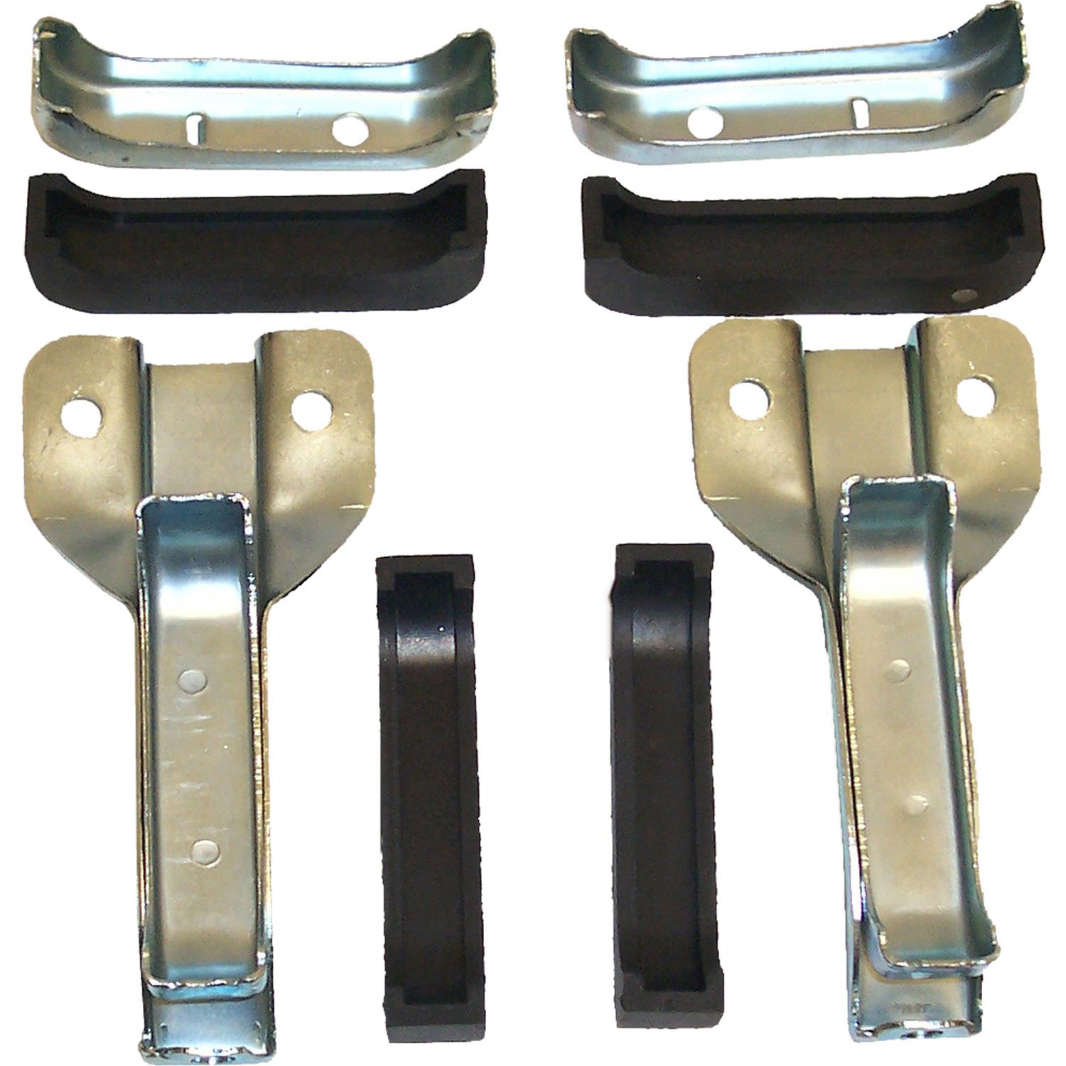 Brothers Trucks Radiator Supports J4056-67 Mounting Brackets, C/K Series, Replacement, Steel, Natural Finish, with Upper Brackets/Pads, Lower Brackets/Pads, Chevy, GMC, Set of 8