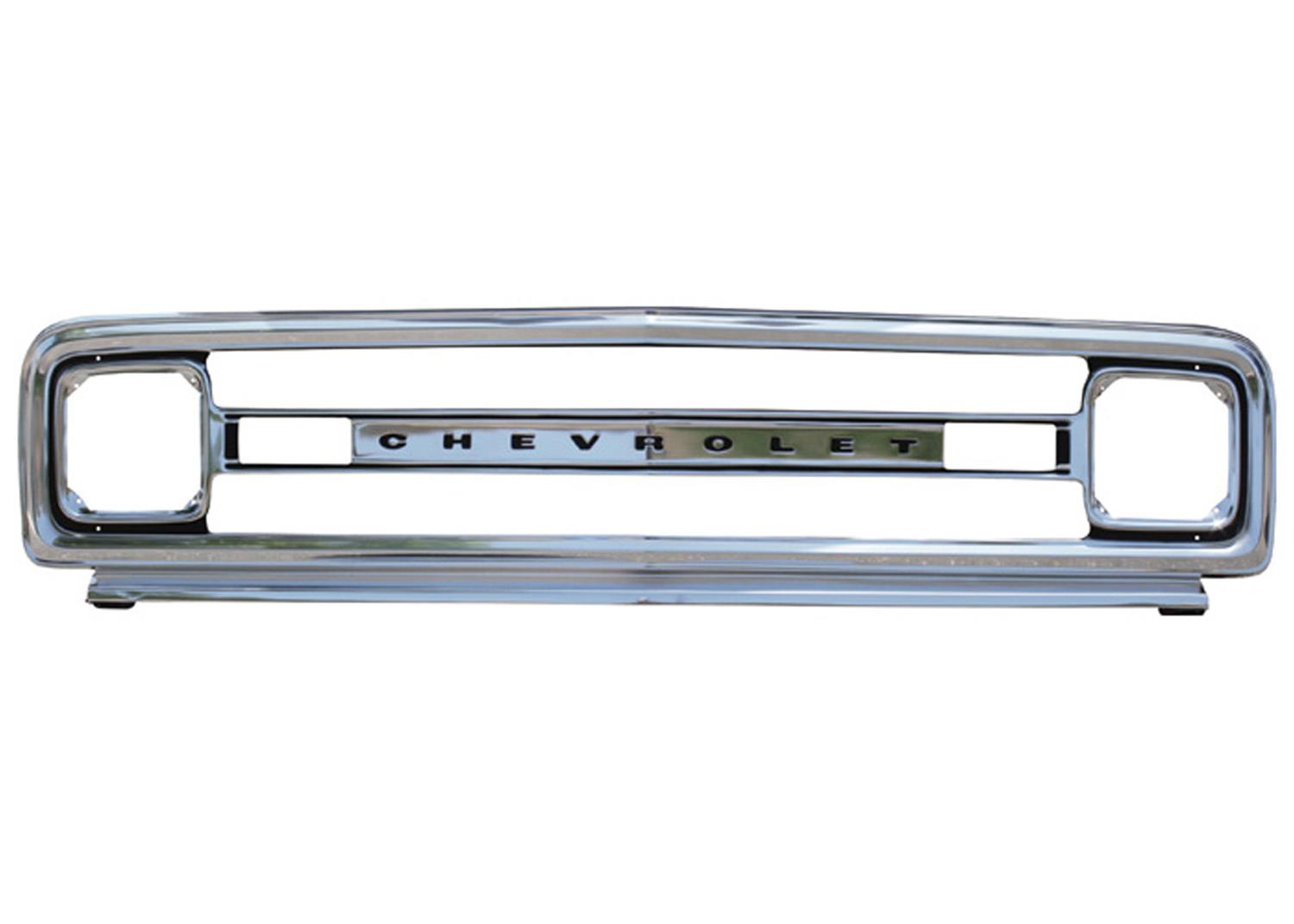 Brothers Trucks Grilles OGR7000 and Grille Inserts, Complete Grille Type, Outer Position, Stock Style, Aluminum, Chrome, with Chevrolet Letters, Chevrolet, GMC, Each thumbnail 2