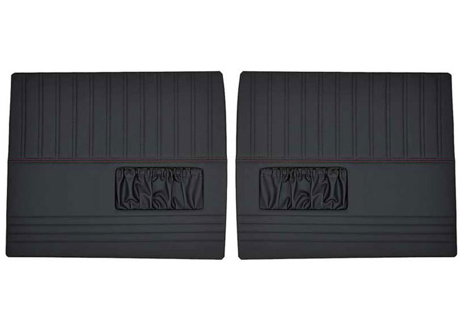 Brothers Trucks Custom Sport Door Panels QDP0054RED Panels, Sport, Full Coverage, Vinyl, Black with Red Stitching, Front, Chevrolet, GMC, Pair thumbnail 5