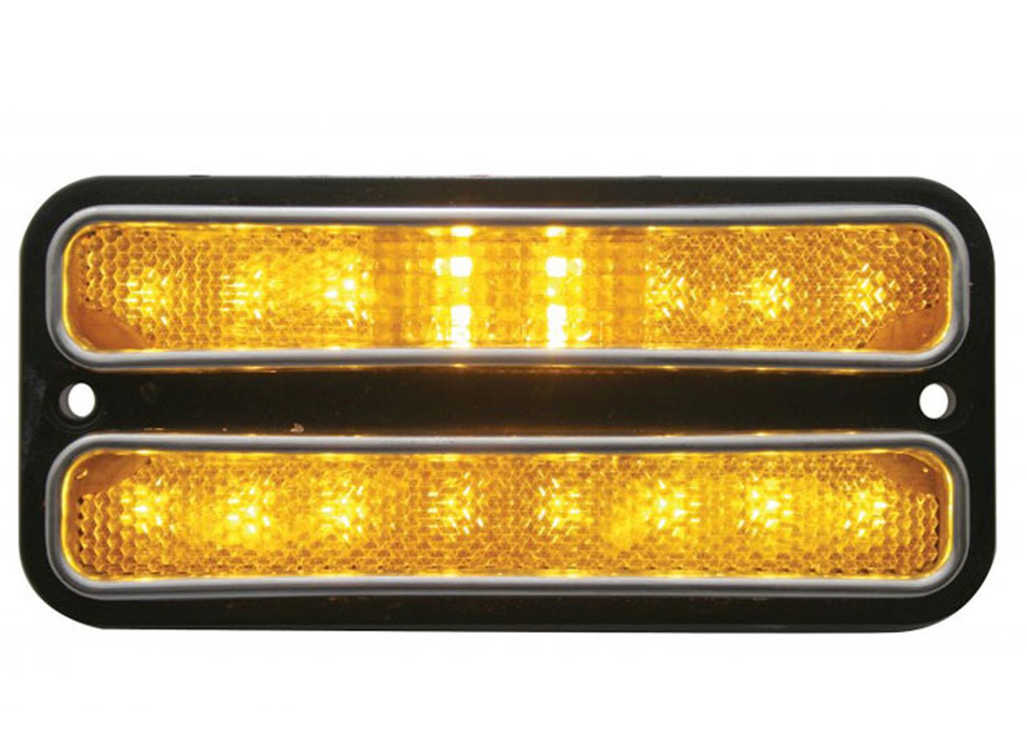 Brothers Trucks Side Marker Light Assemblies SMLD72A Assemblies, LED Lens Style, Rectangular, Amber Lens, Left or Right Side, Chevrolet, GMC, Each thumbnail 2