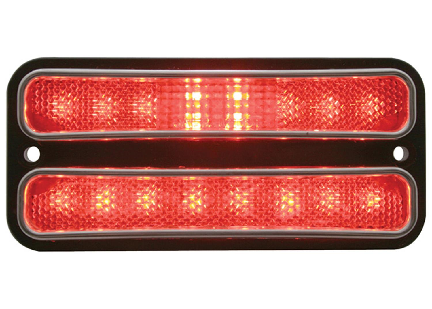 Brothers Trucks Side Marker Light Assemblies SMLD72R Assemblies, LED Lens Style, Rectangular, Red Lens, Left or Right Side, Chevrolet, GMC, Each thumbnail 2