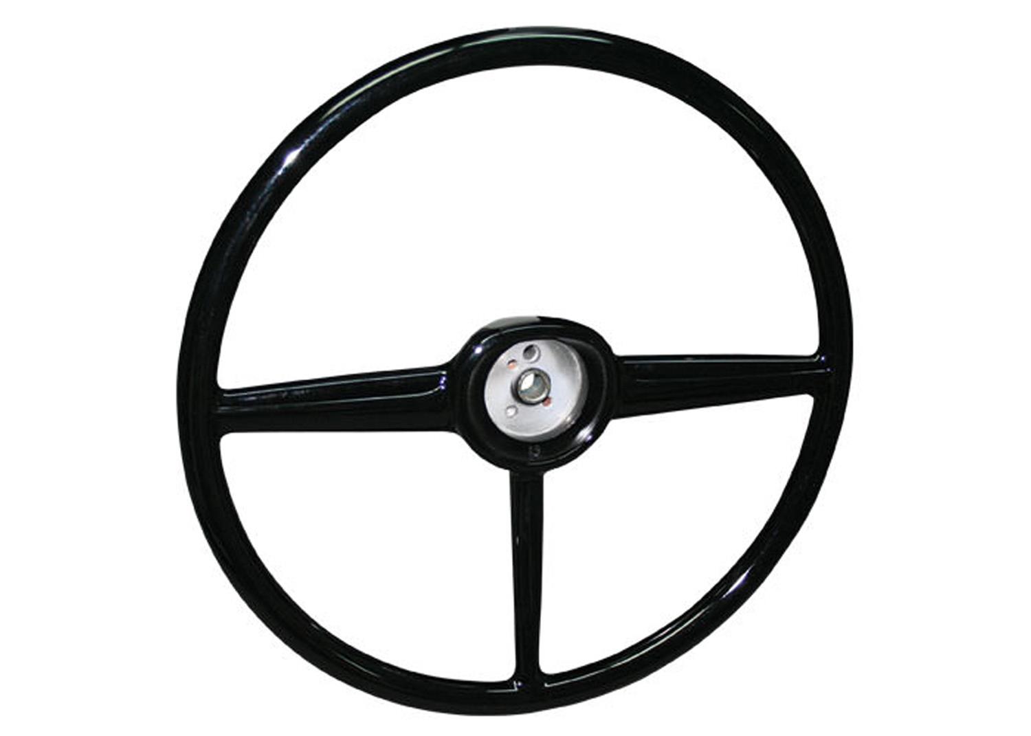 Brothers Trucks Steering Wheels STR4753 Wheels, 3-spoke, Black Plastic Grip and Spokes, Stock Diameter, Chevrolet, GMC, Each thumbnail 2