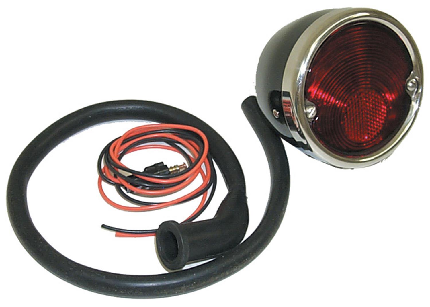 Brothers Trucks Taillight Assemblies TLP0059 Assemblies, OEM Style Replacement, Incandescent/Halogen, Round, Red Lens, Black/Chrome Housing, Left/Right, Stepside Only, Chevy, GMC, Each