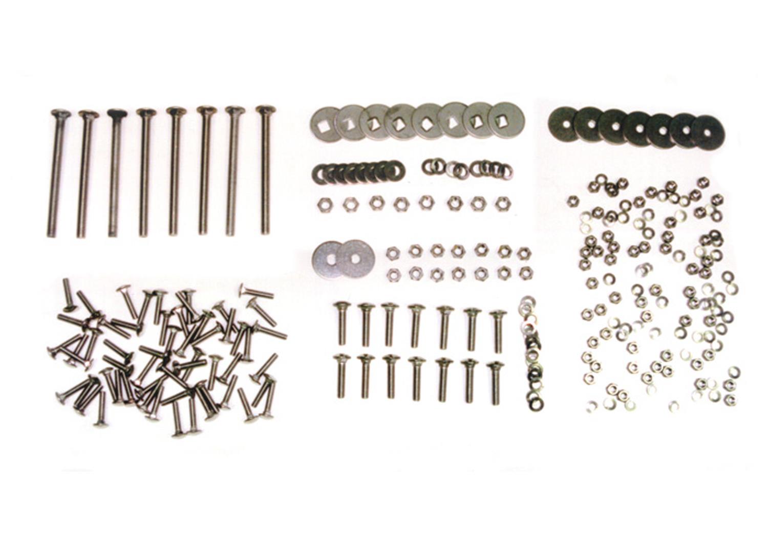 Brothers Trucks Bed Bolt Kits ZP10359 Truck Floor Fasteners, Carriage Style, Stepside/Flareside, for Wood Bed, Short, Steel, Zinc Plated, 56-59, Chevrolet, GMC, Kit