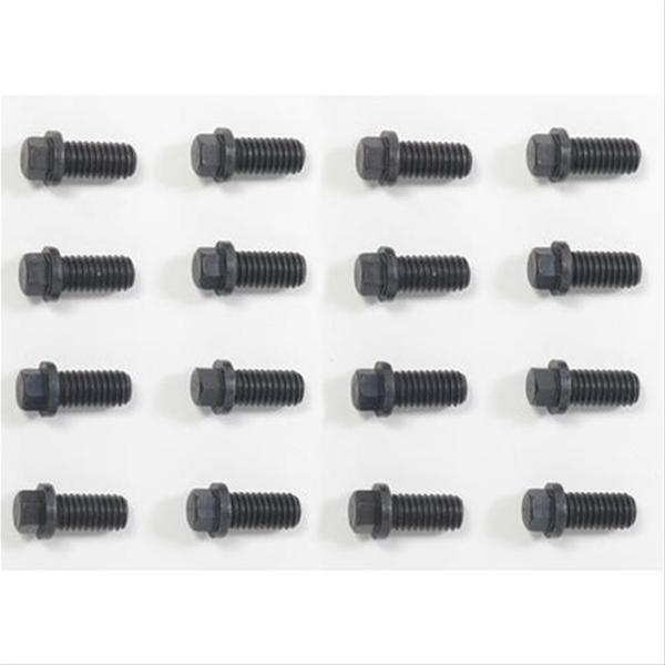 Hedman Hedder Bolts 09001 Header Bolts, Bolt Kit, Header, 3/8-16 x 0.750 in., Black Oxide, Hex, 16 pc.