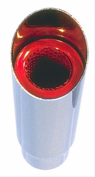 Hedman Hot Tips Chrome Round, 2 Inch Exhaust Tip 17120 Tip, Steel, Chrome, Slant, Non-Rolled Edge, in. Inlet, 2.5 in. Outlet, 9 in. Long, Each thumbnail 2
