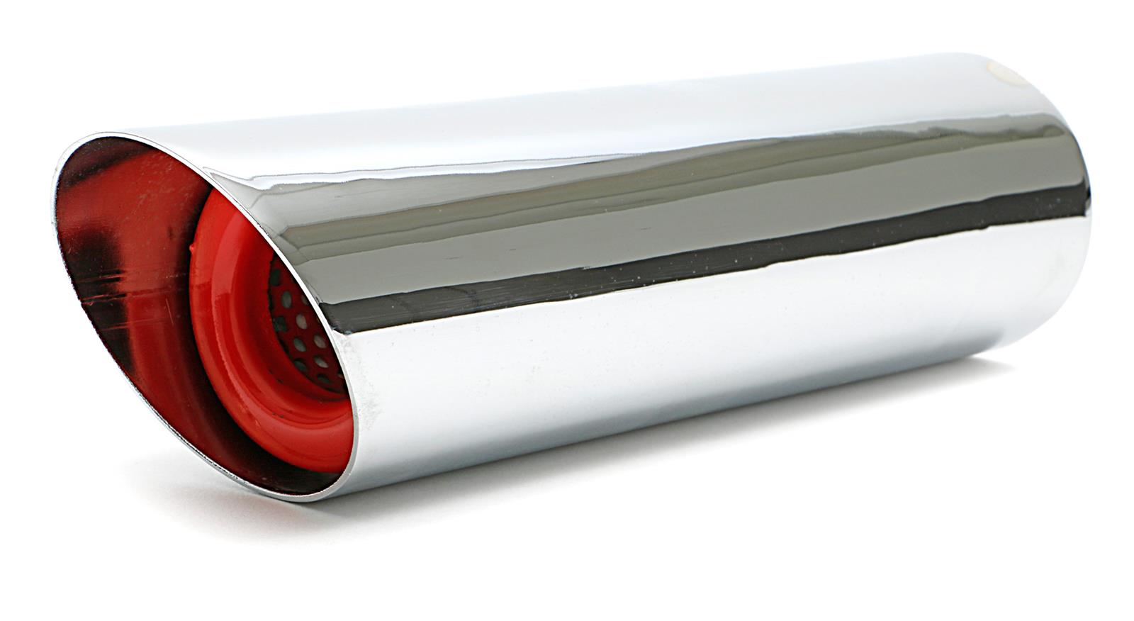 Hedman Hot Tips Chrome Round, 2.25 Inch Exhaust Tip 17121 Tip, Steel, Chrome, Slant, Non-Rolled Edge, in. Inlet, in. Outlet, 9 in. Long, Each thumbnail 2