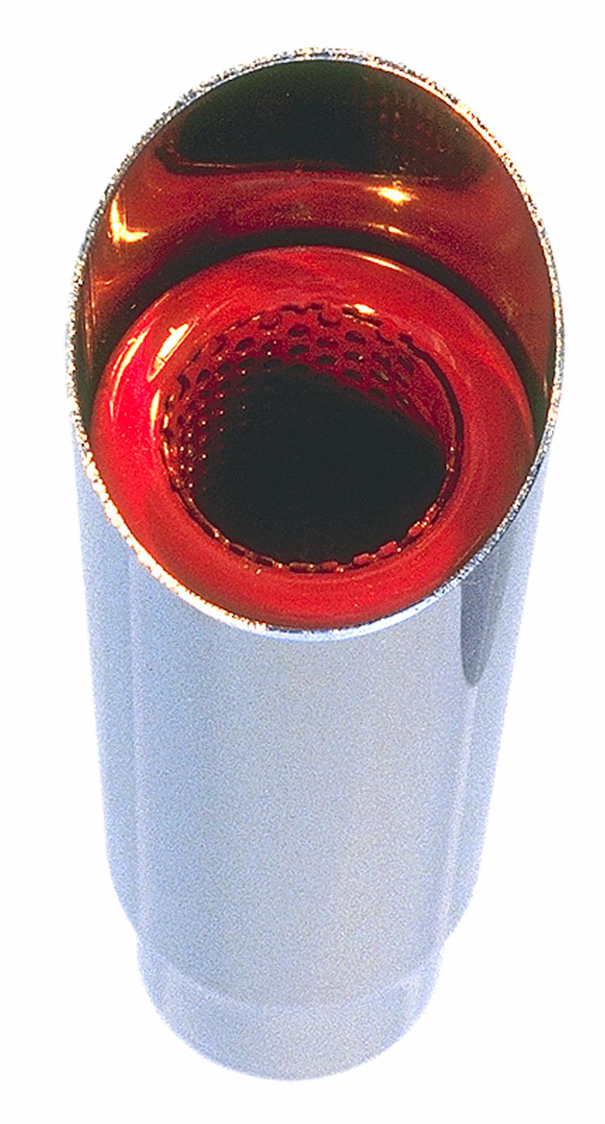 Hedman Hot Tips Chrome Round, 2.50 Inch Exhaust Tip 17122 Tip, Steel, Chrome, Slant, Non-Rolled Edge, 2.5 in. Inlet, 2.5 in. Outlet, 9 in. Long, Each thumbnail 2