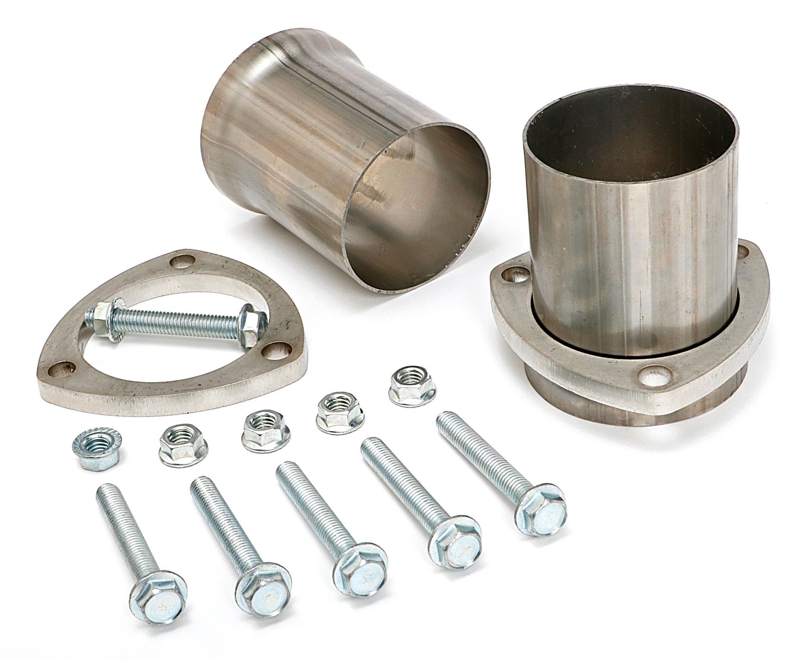 Hedman Header Reducers with 2 Inch Outlet 22123 Reducers, Stainless, Natural, Ball and Socket Flange, 2.5 in. Collector, 2.0 in. Reducer Outlet, Pair thumbnail 2