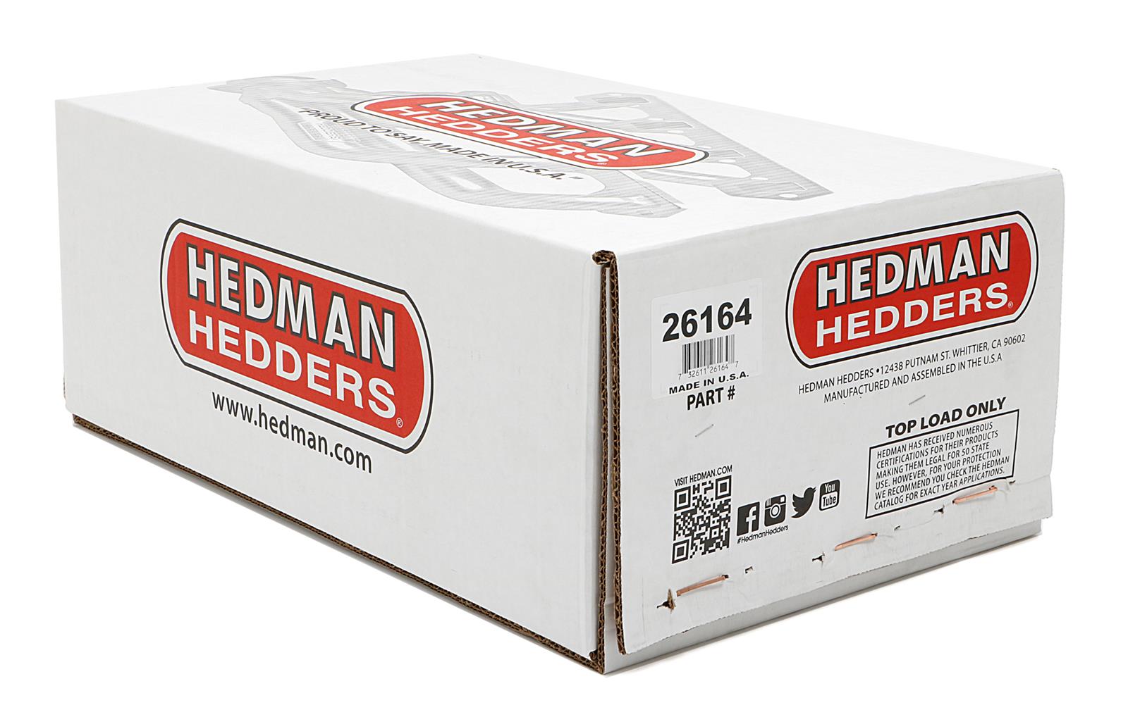 Hedman Traditional Block Hugger Headers 26164 Headers, Traditional, Stepped Hugger, Steel, Silver Ceramic Coated, Pontiac, 326-455, Pair thumbnail 5