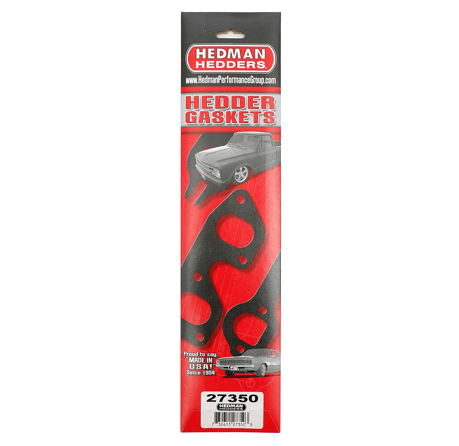 Hedman Header Gaskets 27350 Exhaust Gaskets, Header, Acrylic Bound Paper, White, Stock Port, GM V6, 2.8L, 173, Pair