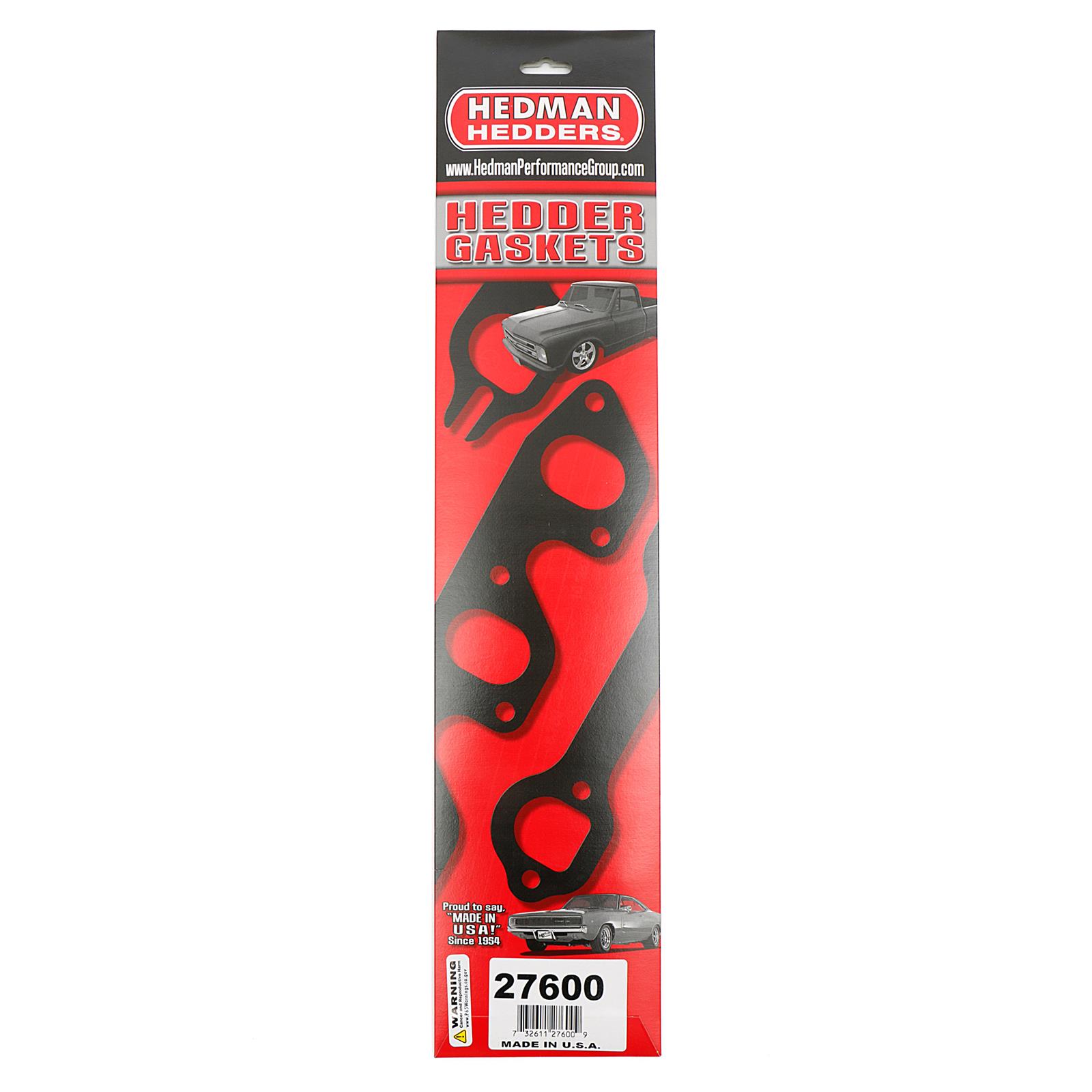 Hedman Header Gaskets 27600 Exhaust Gaskets, Header, High-Temperature, Pontiac, V8, Pair