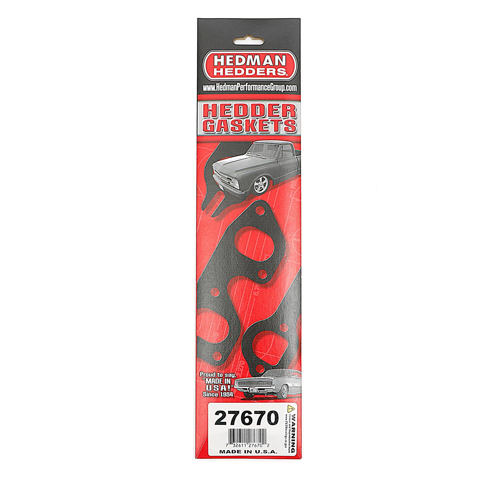 Hedman Header Gaskets 27670 Exhaust Gaskets, Header, High-Temperature, Stock Port, Chevy, GMC, 4.3L V6, Pair