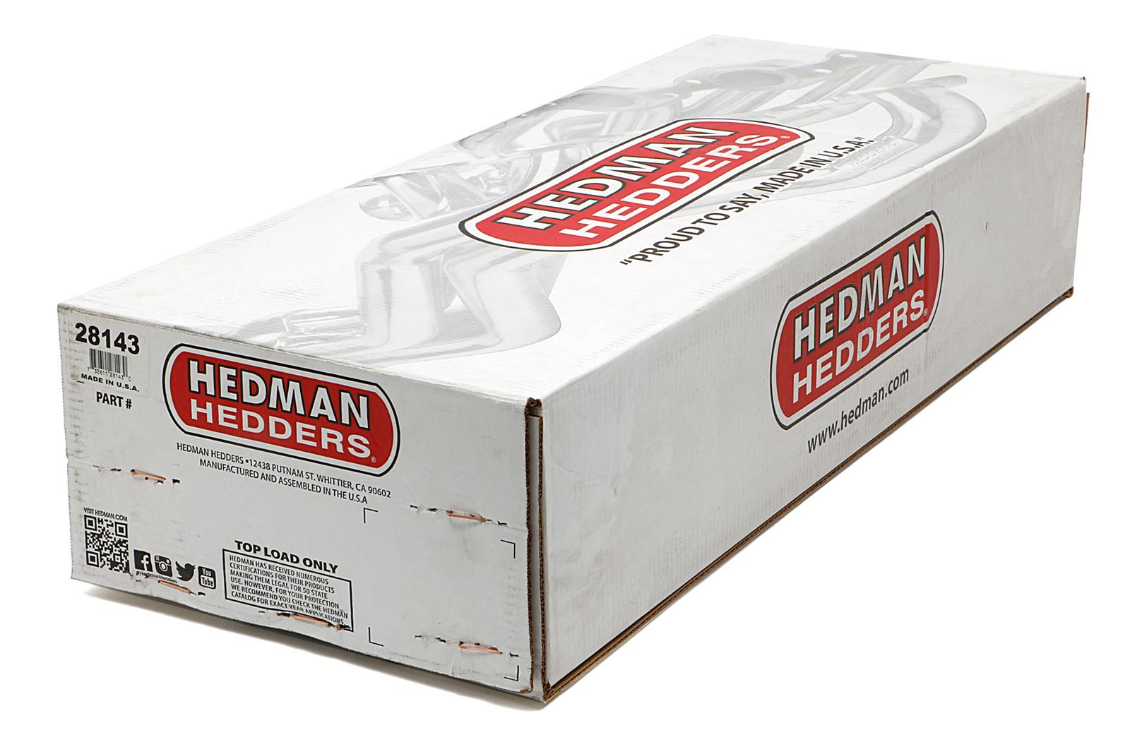 Hedman Street Headers 28143 Headers, Street, Long Tube Stepped, Steel, Black Ceramic Coated, Pontiac, V8, 326-455, Pair thumbnail 3