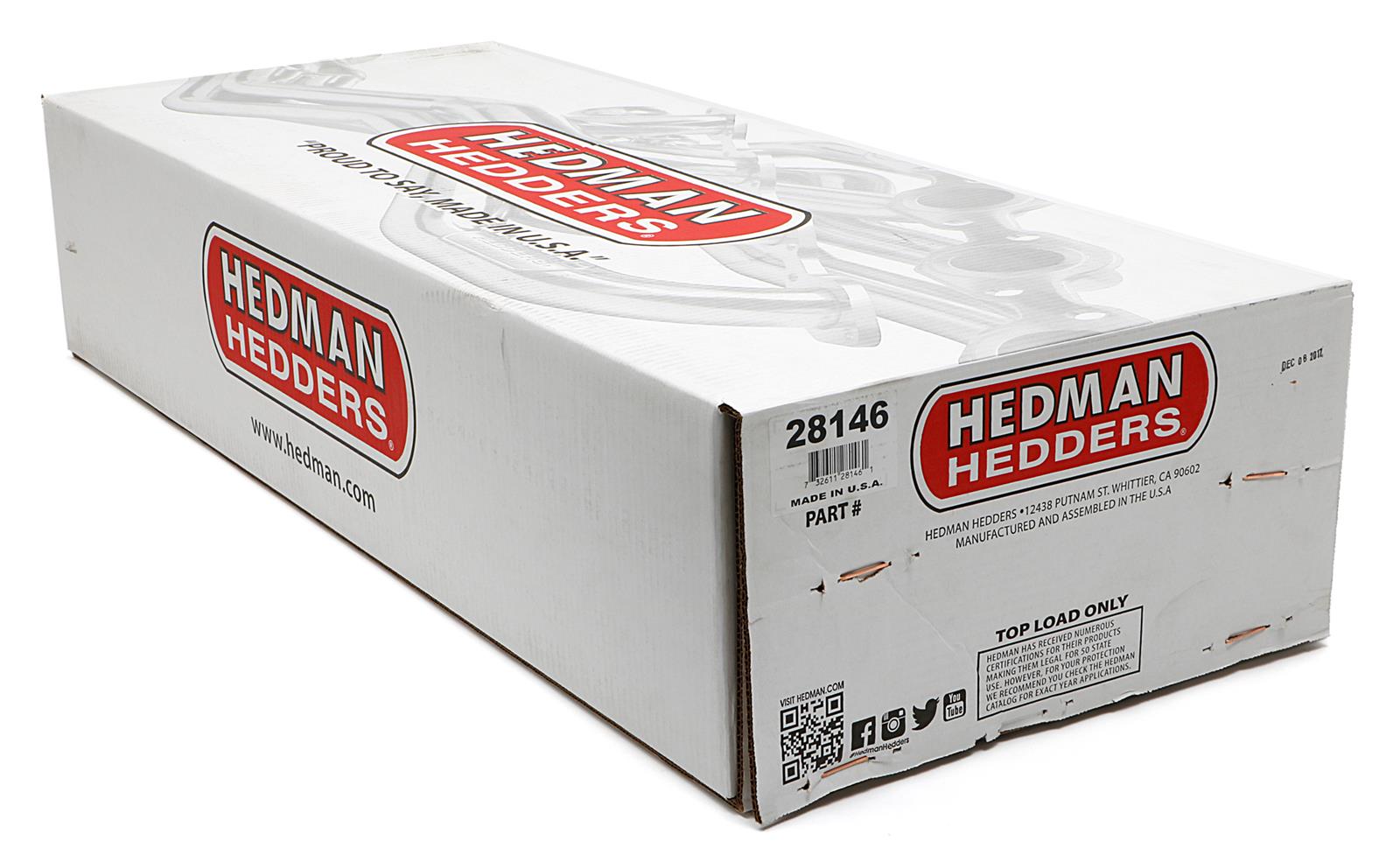 Hedman Street Headers 28146 Headers, Street, Long Tube Stepped, Steel, Silver Ceramic Coated, Pontiac, 326-455, Pair thumbnail 5
