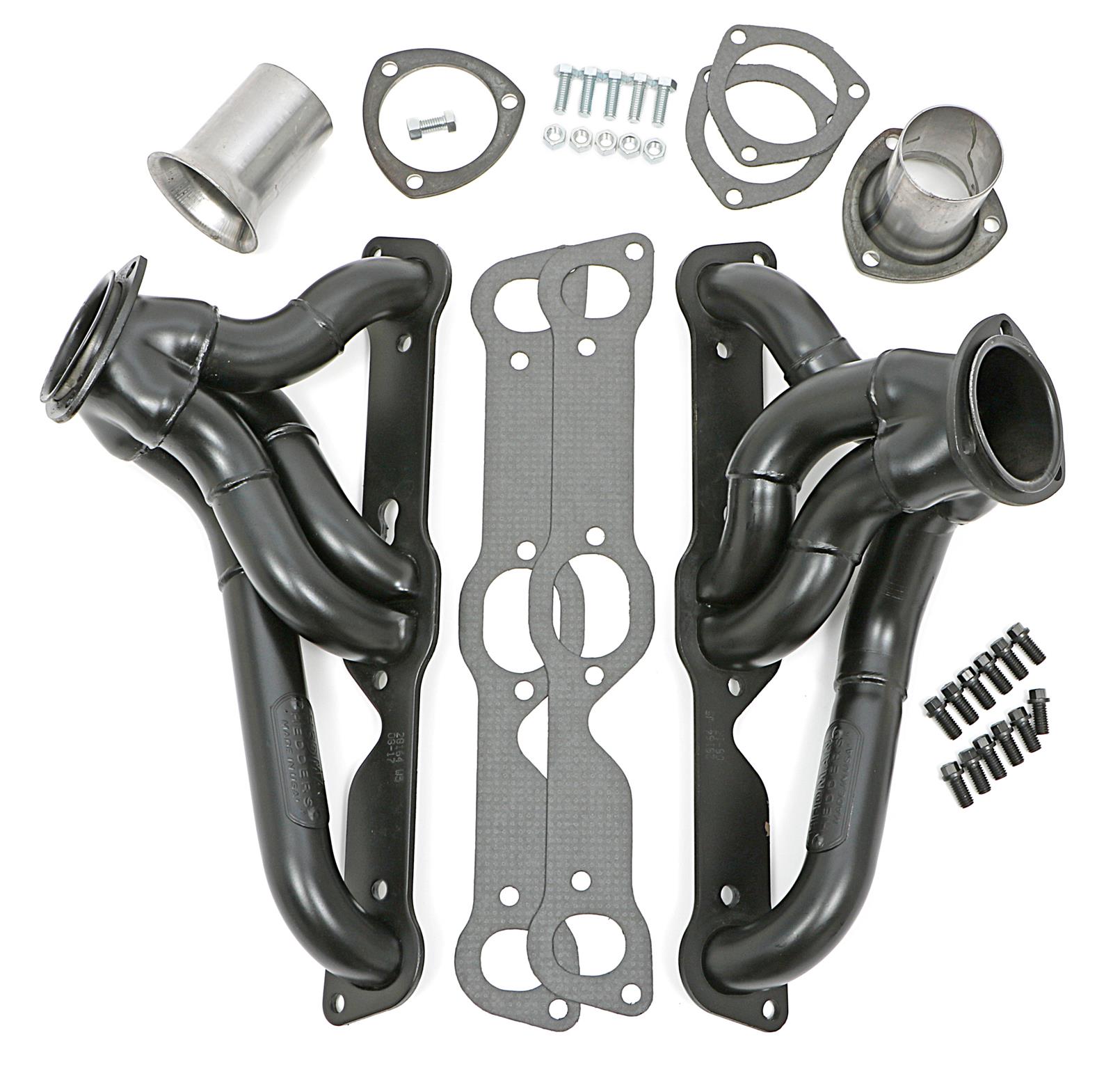 Hedman Traditional Block Hugger Headers 28164 Headers, Traditional, Stepped Hugger, Steel, Temporary Paint, Pontiac, 326-455, Pair thumbnail 2