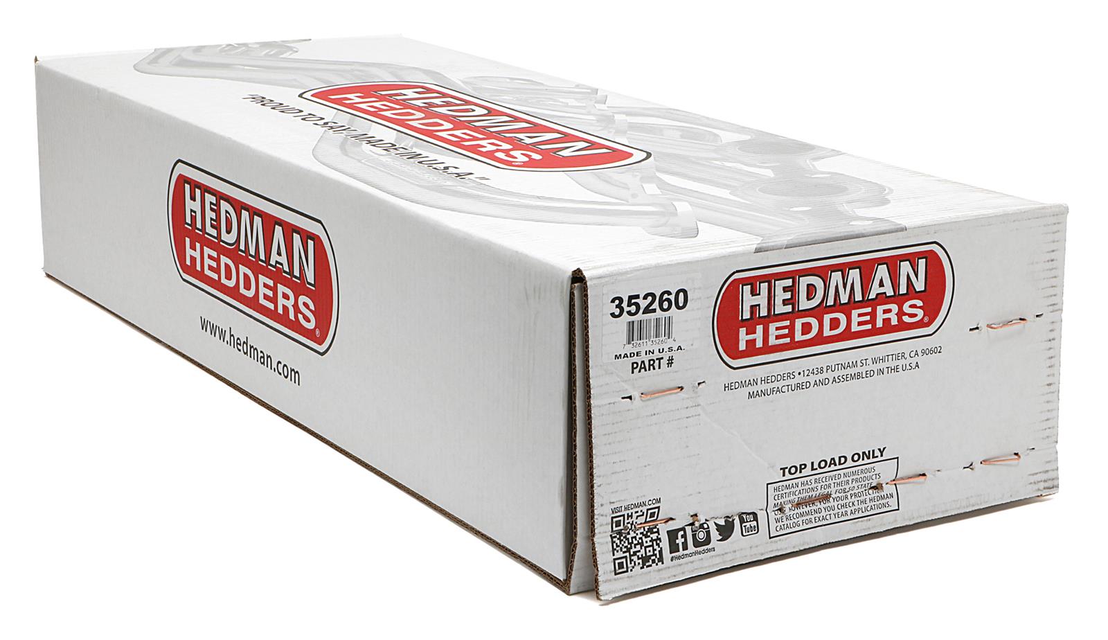 Hedman Street Headers for 1964-1972 GTO, LEMANS, 1964-1970 TEMPEST - 35260 Headers, Street, Long Tube, Steel, Temporary Paint, Pontiac, 326-455, Pair thumbnail 6