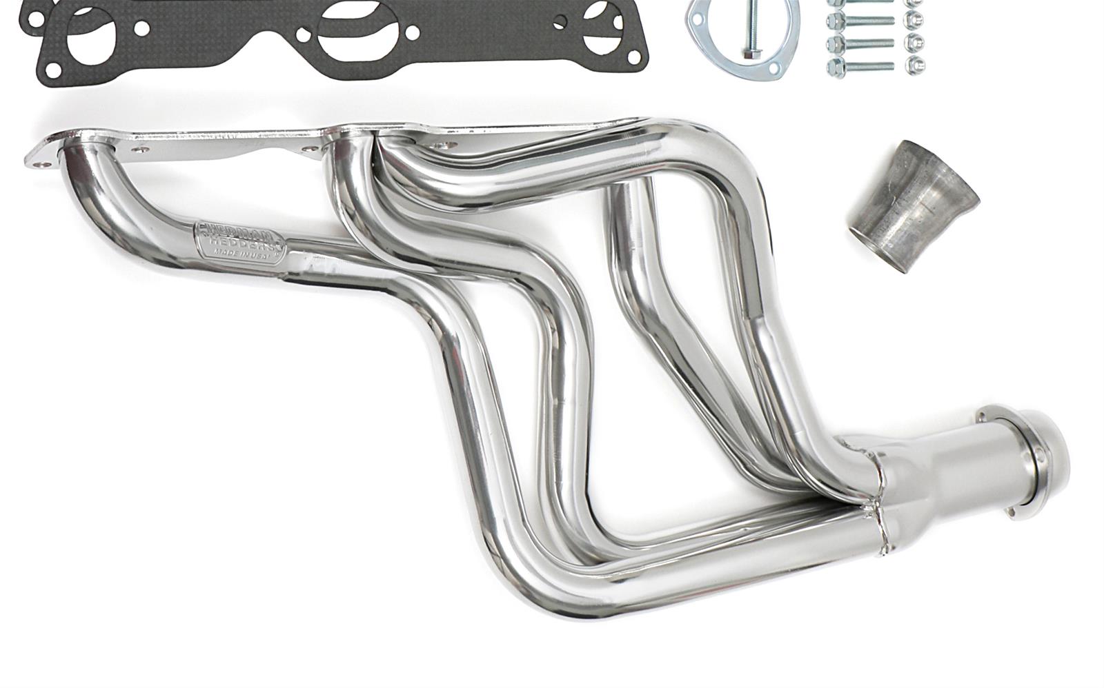 Hedman Street Headers 35266 Headers, Street, Long Tube, Steel, Silver Ceramic Coated, Pontiac, 326-455, Pair thumbnail 4