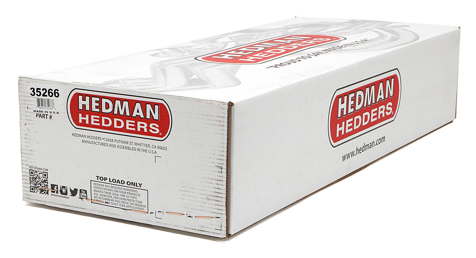 Hedman Street Headers 35266 Headers, Street, Long Tube, Steel, Silver Ceramic Coated, Pontiac, 326-455, Pair thumbnail 5