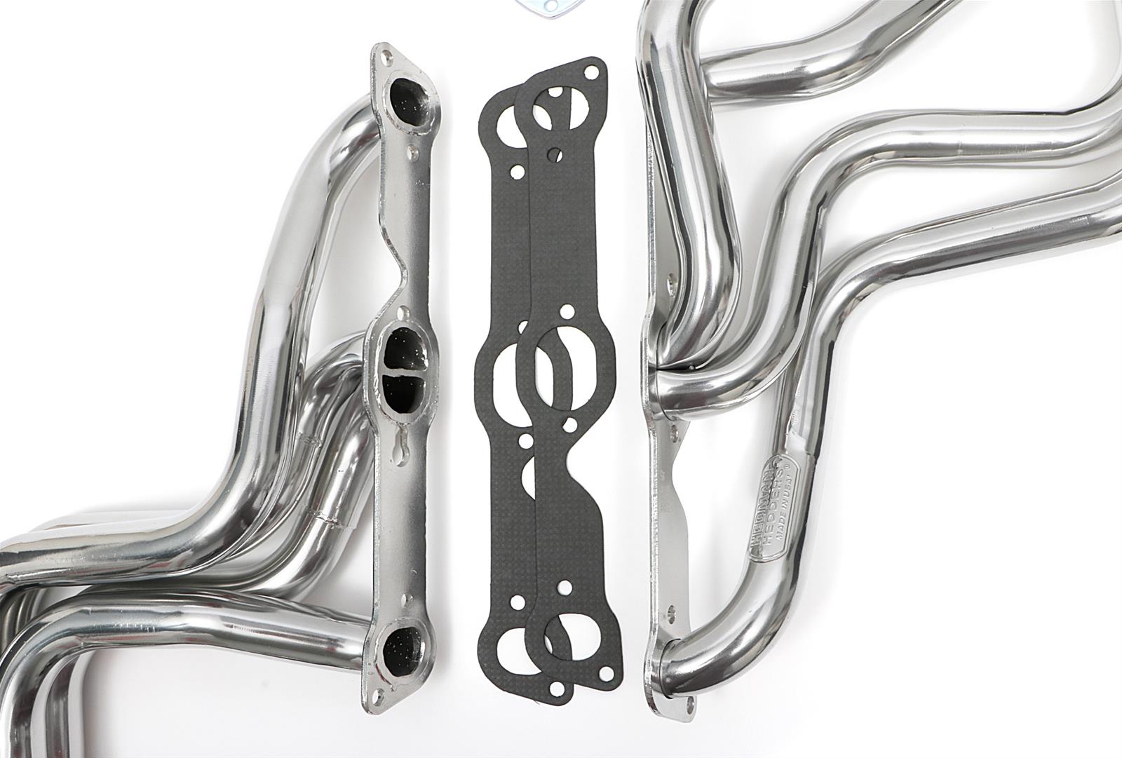 Hedman Street Headers 35266 Headers, Street, Long Tube, Steel, Silver Ceramic Coated, Pontiac, 326-455, Pair thumbnail 2