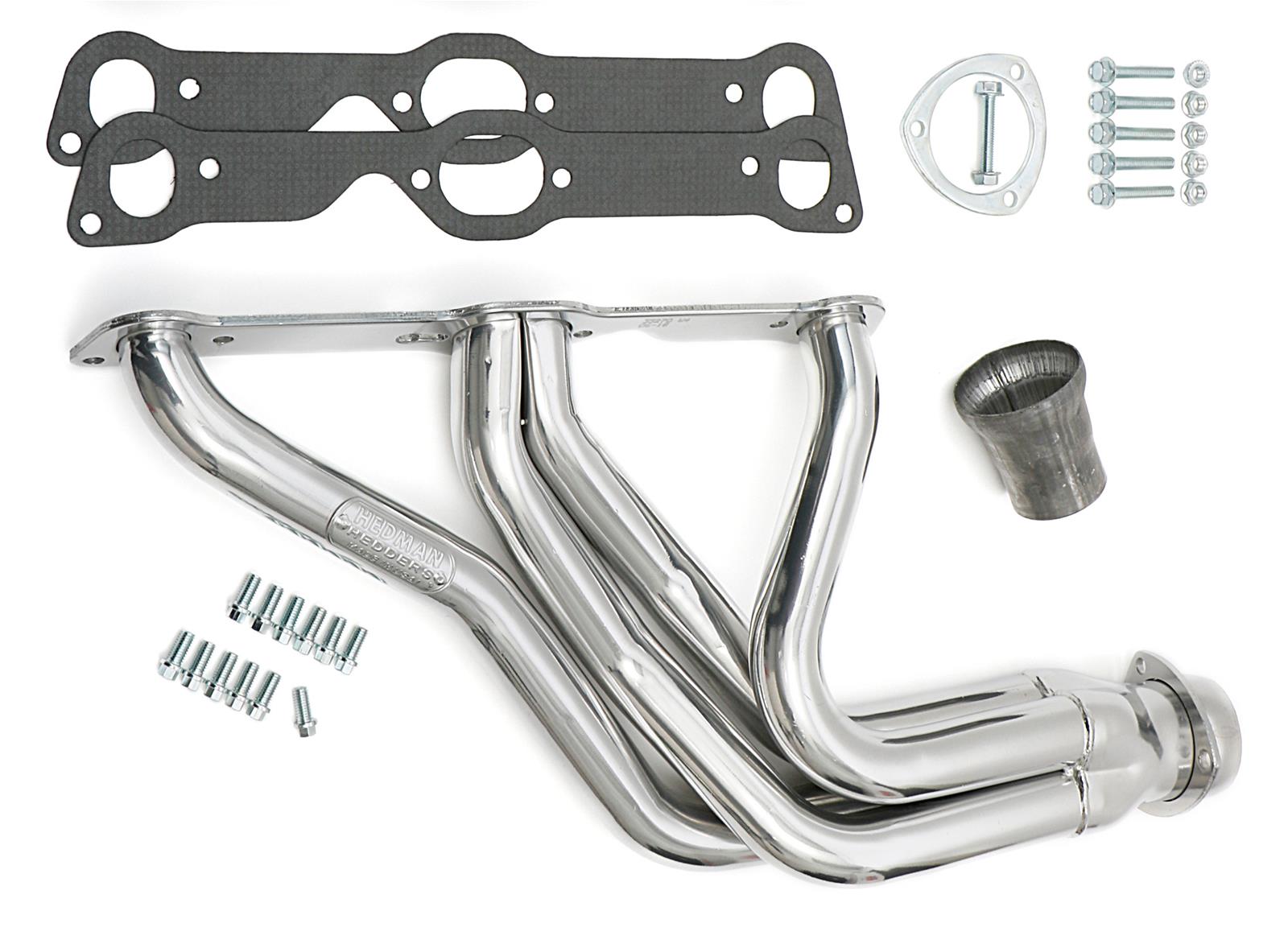 Hedman Street Headers 35276 Headers, Street, Long Tube, Steel, Silver Ceramic Coated, Pontiac, 326-455, Pair thumbnail 4