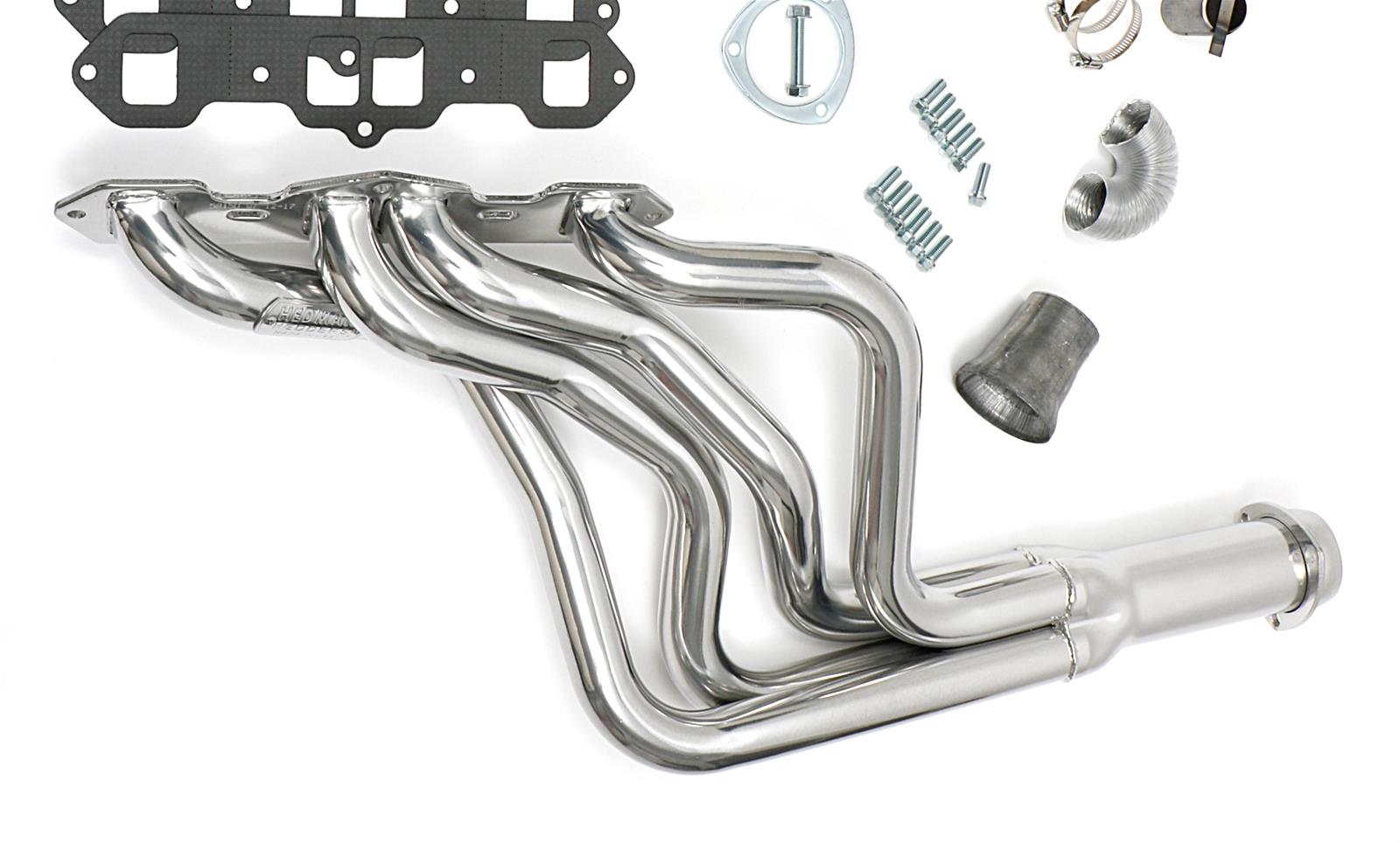 Hedman Street Headers 58156 Headers, Street, Long Tube, Steel, Silver Ceramic Coated, Oldsmobile, 400, 425, 455, Pair thumbnail 4