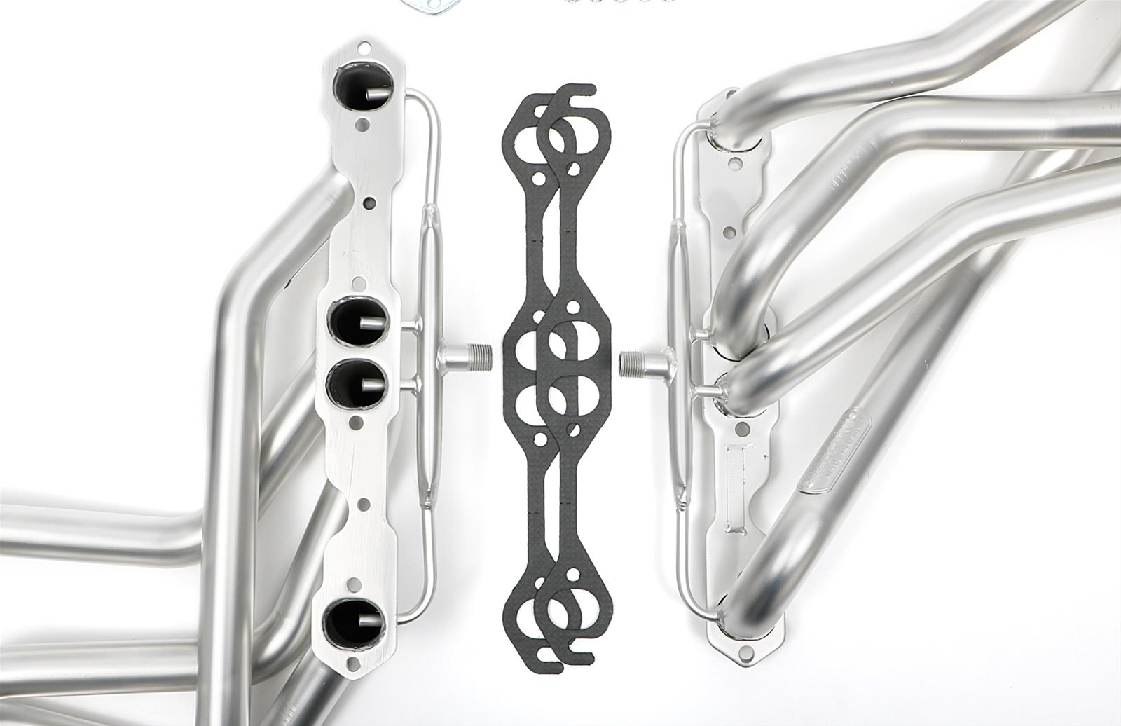 Hedman Elite Extreme-Duty Headers 61278 Headers, Extreme-Duty, Long Tube, Steel, Silver Ceramic Coated, Chevy, Small Block, Pair thumbnail 4