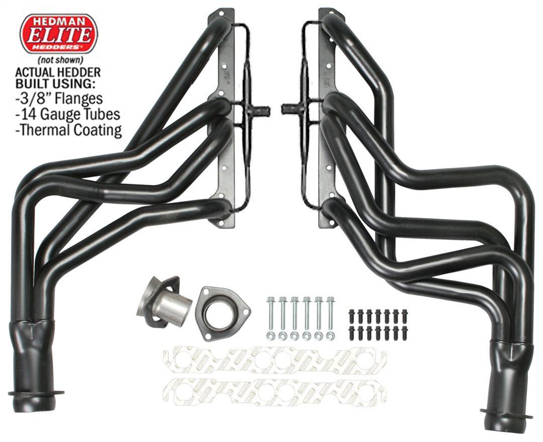 Hedman Elite Extreme-Duty Headers 61278 Headers, Extreme-Duty, Long Tube, Steel, Silver Ceramic Coated, Chevy, Small Block, Pair thumbnail 6