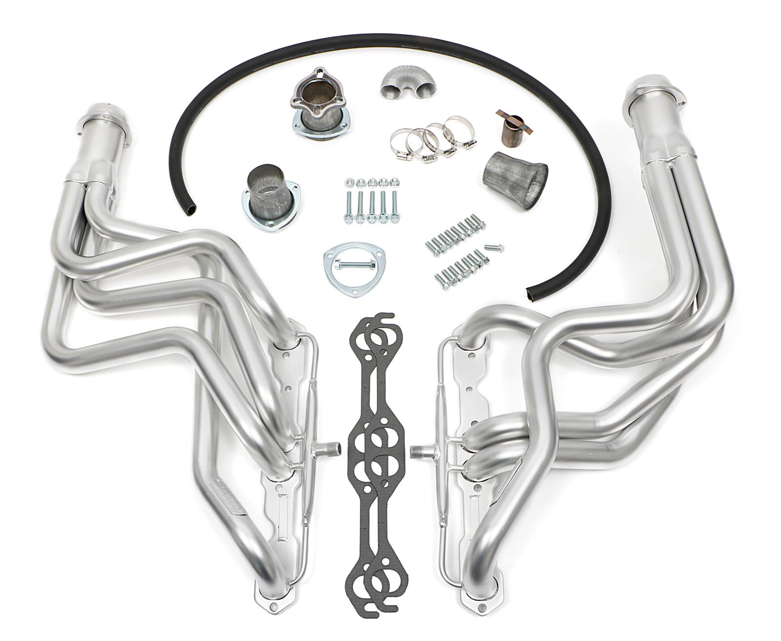 Hedman Elite Extreme-Duty Headers 61298 Headers, Extreme-Duty, Long Tube, Steel, Silver Ceramic Coated, Chevy, Small Block, Pair