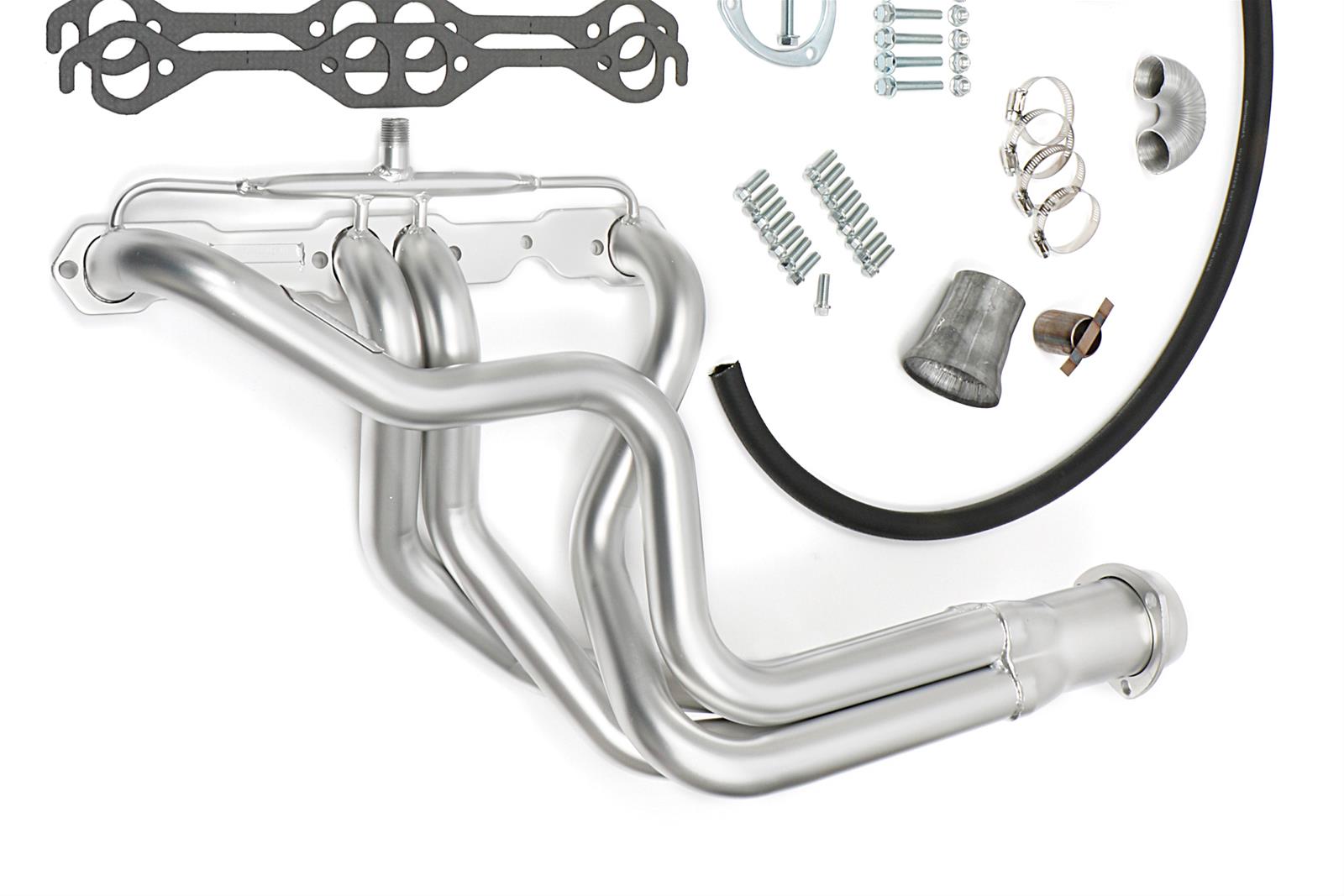 Hedman Elite Extreme-Duty Headers 61298 Headers, Extreme-Duty, Long Tube, Steel, Silver Ceramic Coated, Chevy, Small Block, Pair thumbnail 3