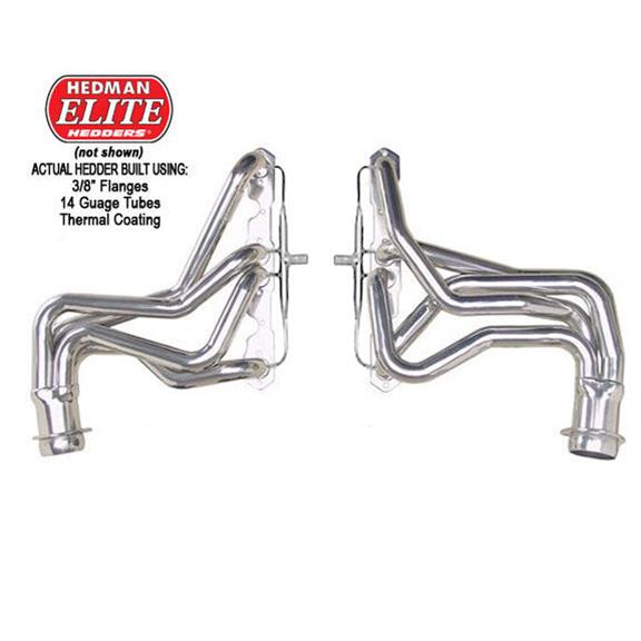 Hedman Elite Extreme-Duty Headers 61318 Headers, Extreme-Duty, Long Tube, Steel, Silver Ceramic Coated, Buick, Chevy, Olds, Pontiac, Small Block, Pair thumbnail 4