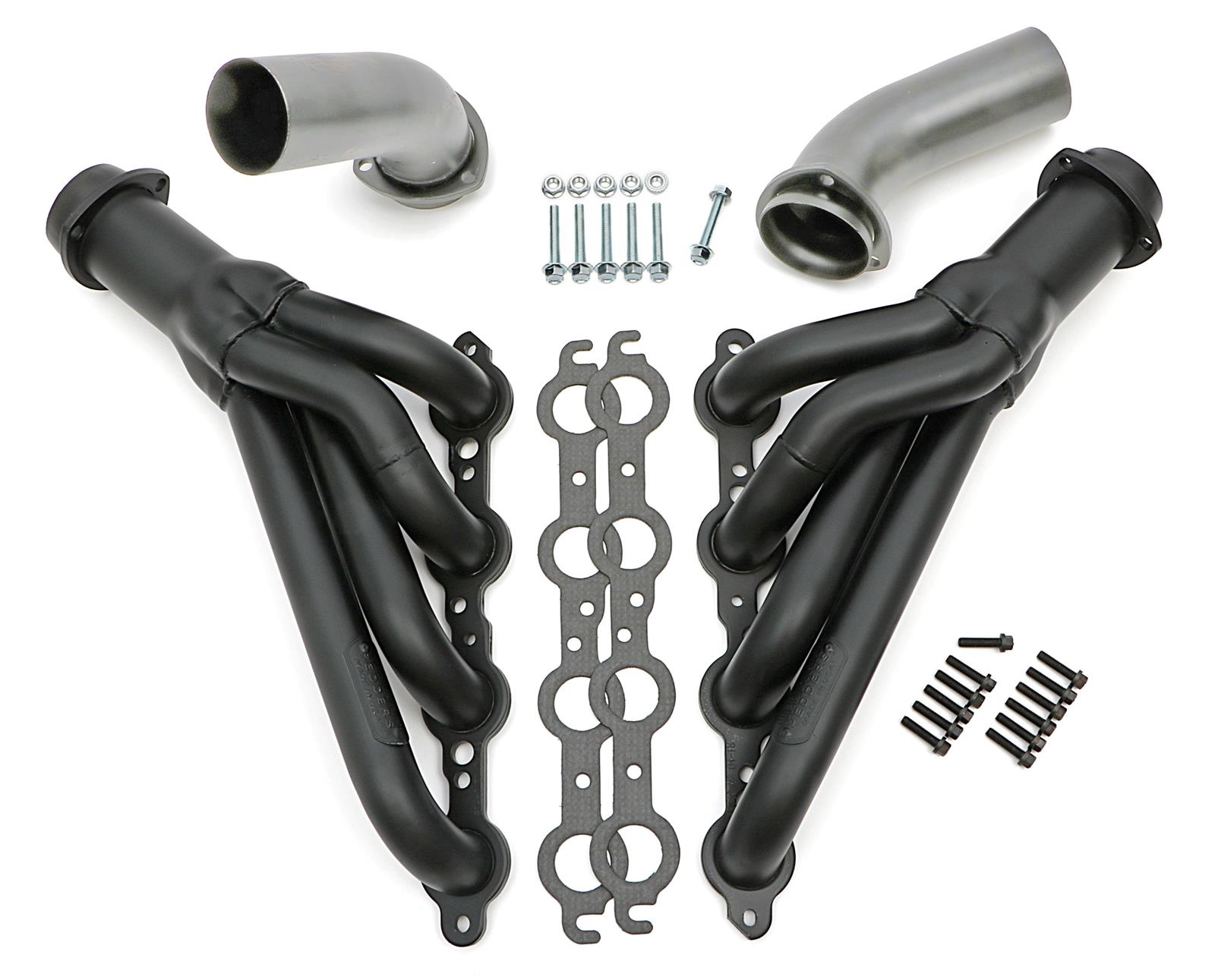 Hedman Hot Rodz Engine Swap Headers 62143 Headers, Swap, Mid-Length, Stainless Steel, Black Ceramic Coated, Buick, Chevrolet, GMC, Oldsmobile, Pontiac, Pair