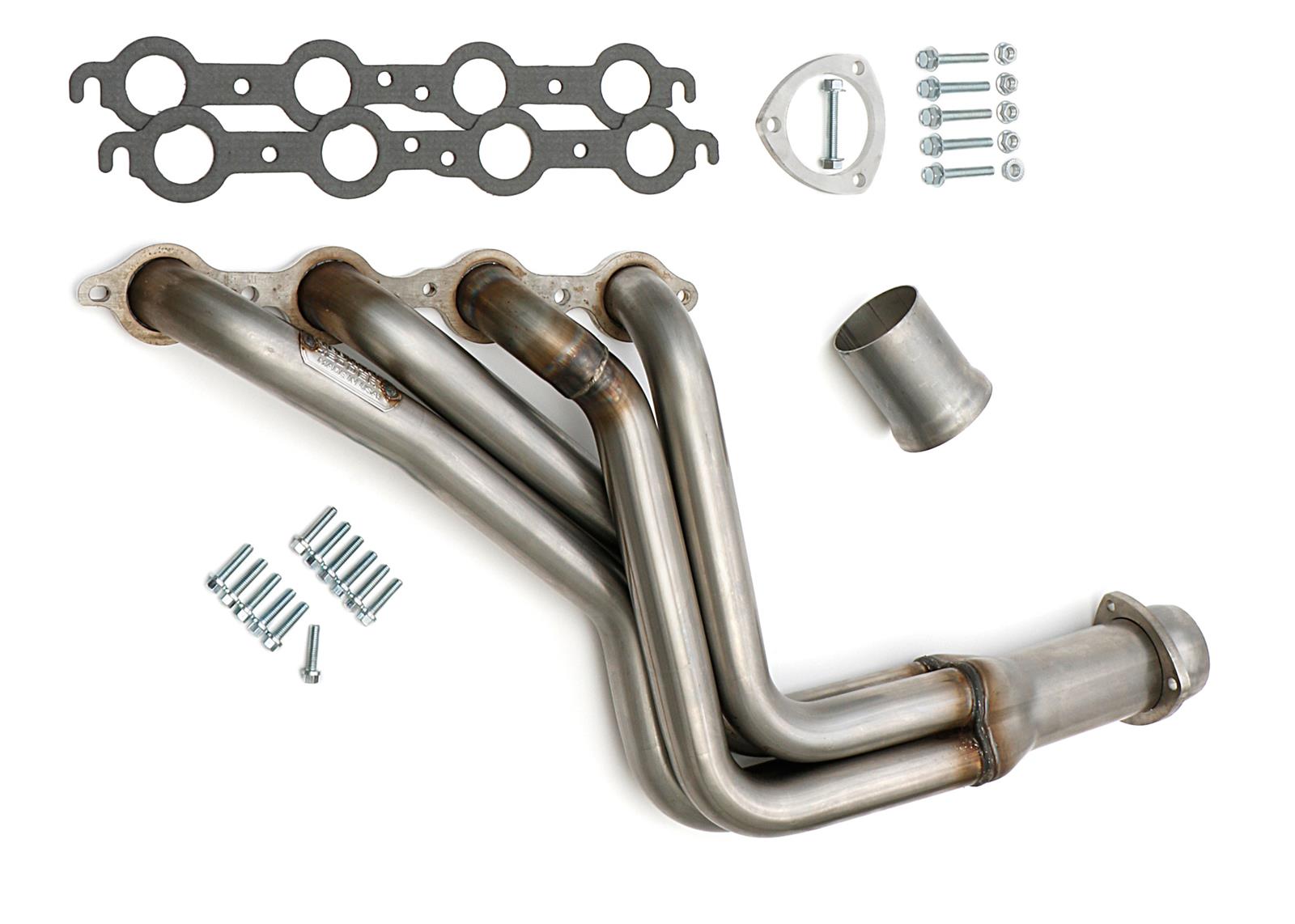 Hedman Hot Rodz Engine Swap Headers 62150 Headers, Swap, Long Tube, Stainless Steel, Natural, Buick, Chevrolet, GMC, Oldsmobile, Pontiac, Pair thumbnail 2