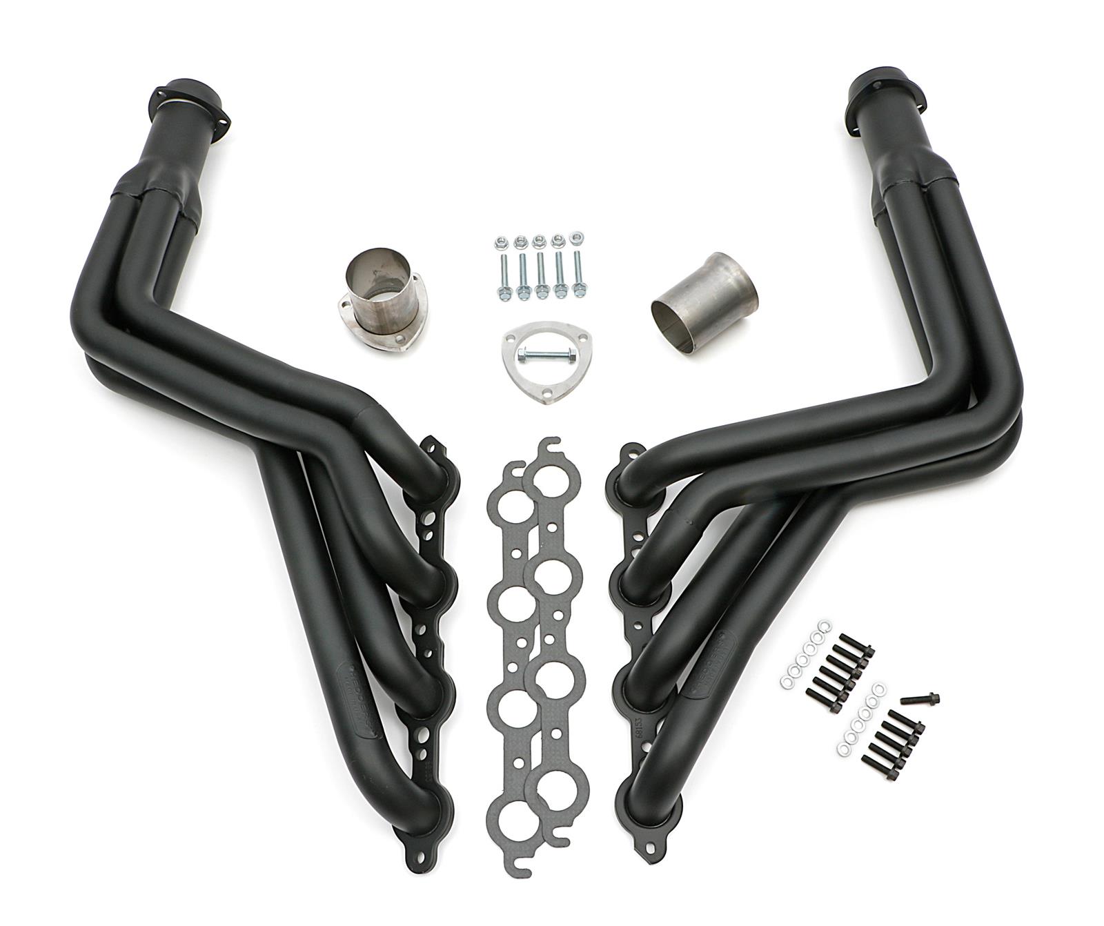 Hedman Hot Rodz Engine Swap Headers 62153 Headers, Swap, Long Tube, Stainless Steel, Black Ceramic Coated, Buick, Chevrolet, GMC, Oldsmobile, Pontiac, Pair