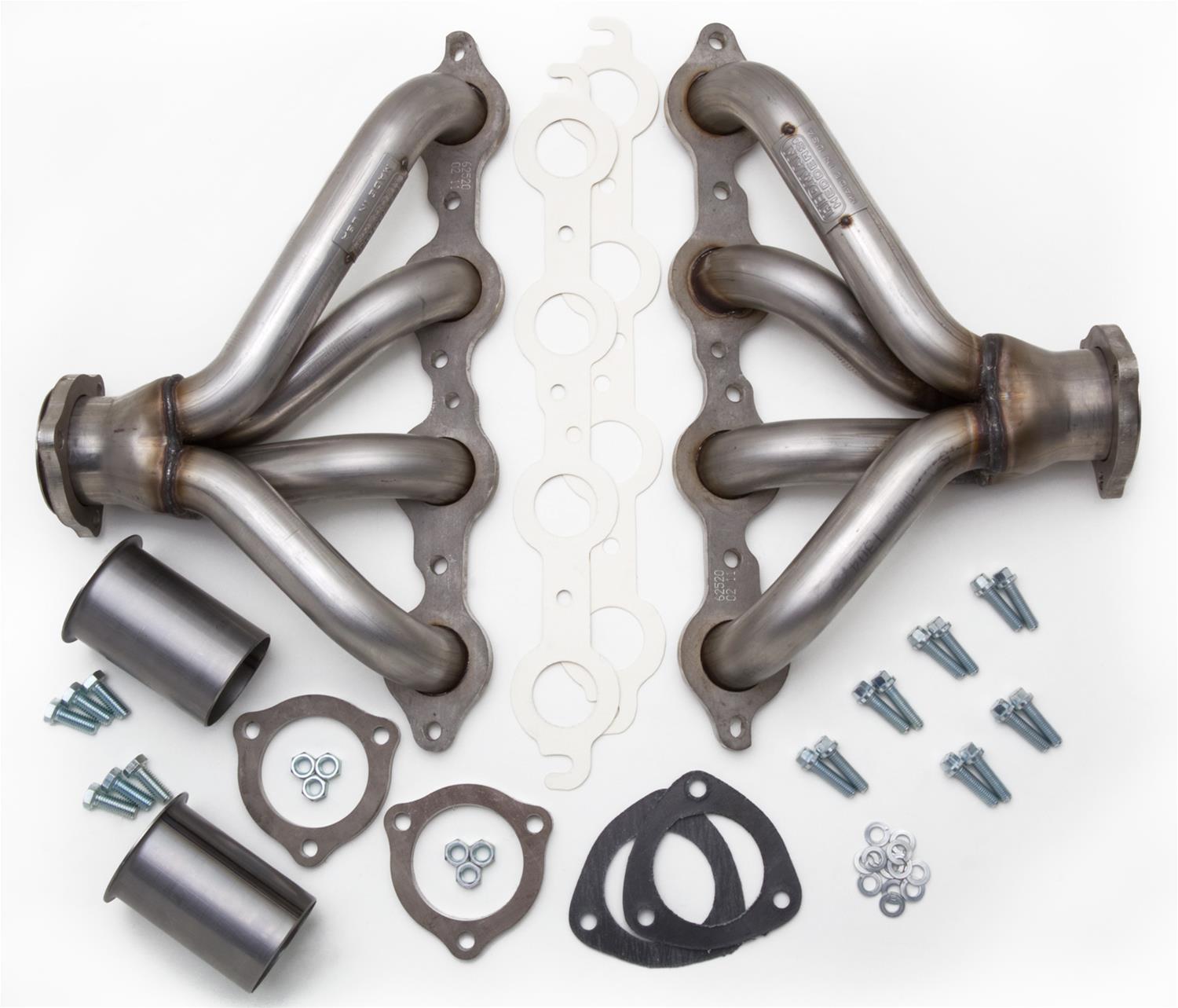 Hedman Traditional Block Hugger Headers 62520 Headers, Traditional, Hugger, 304 Stainless Steel, Natural, Chevy, LS, Pair thumbnail 2