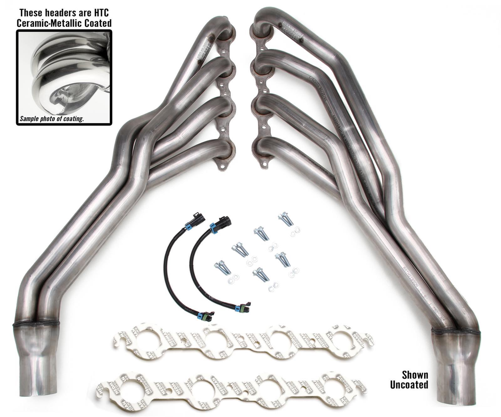 Hedman 304 Stainless Steel Headers 62576 Headers, Long Tube, Steel, Silver Ceramic Coated, Chevy, 6.2L, Pair thumbnail 2