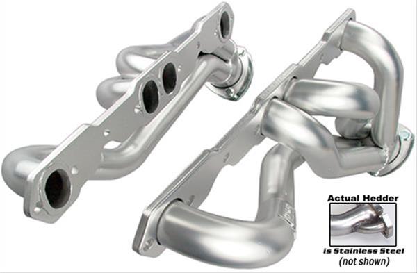 Hedman 304 Stainless Steel Headers 62606 Headers, Mid-Length, Steel, Silver Ceramic Coated, Chevy Small Block, Pair thumbnail 4