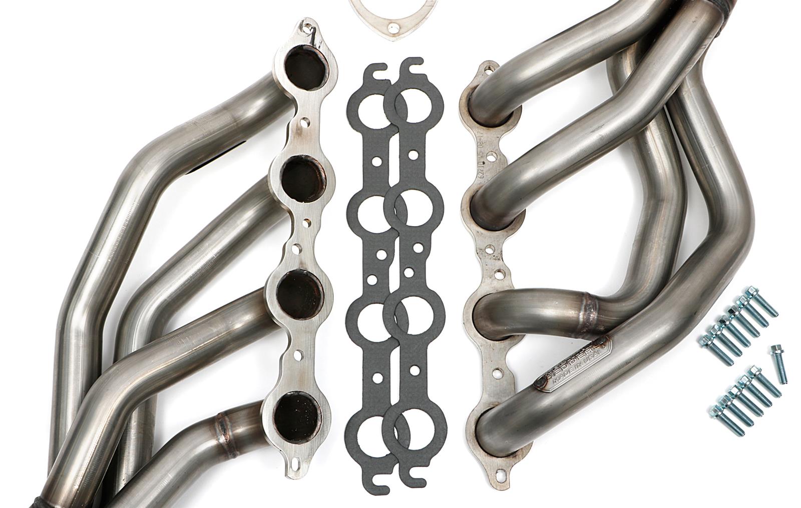 Hedman 304 Stainless Steel Headers 62710 Headers, Mid-Length, Steel, Natural, Chevrolet, Pontiac, Gen III/IV LS, Pair thumbnail 6