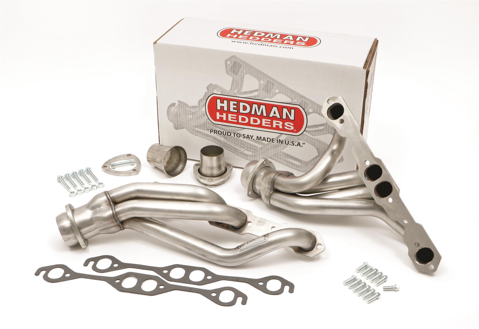 Hedman 304 Stainless Steel Headers 62710 Headers, Mid-Length, Steel, Natural, Chevrolet, Pontiac, Gen III/IV LS, Pair thumbnail 3
