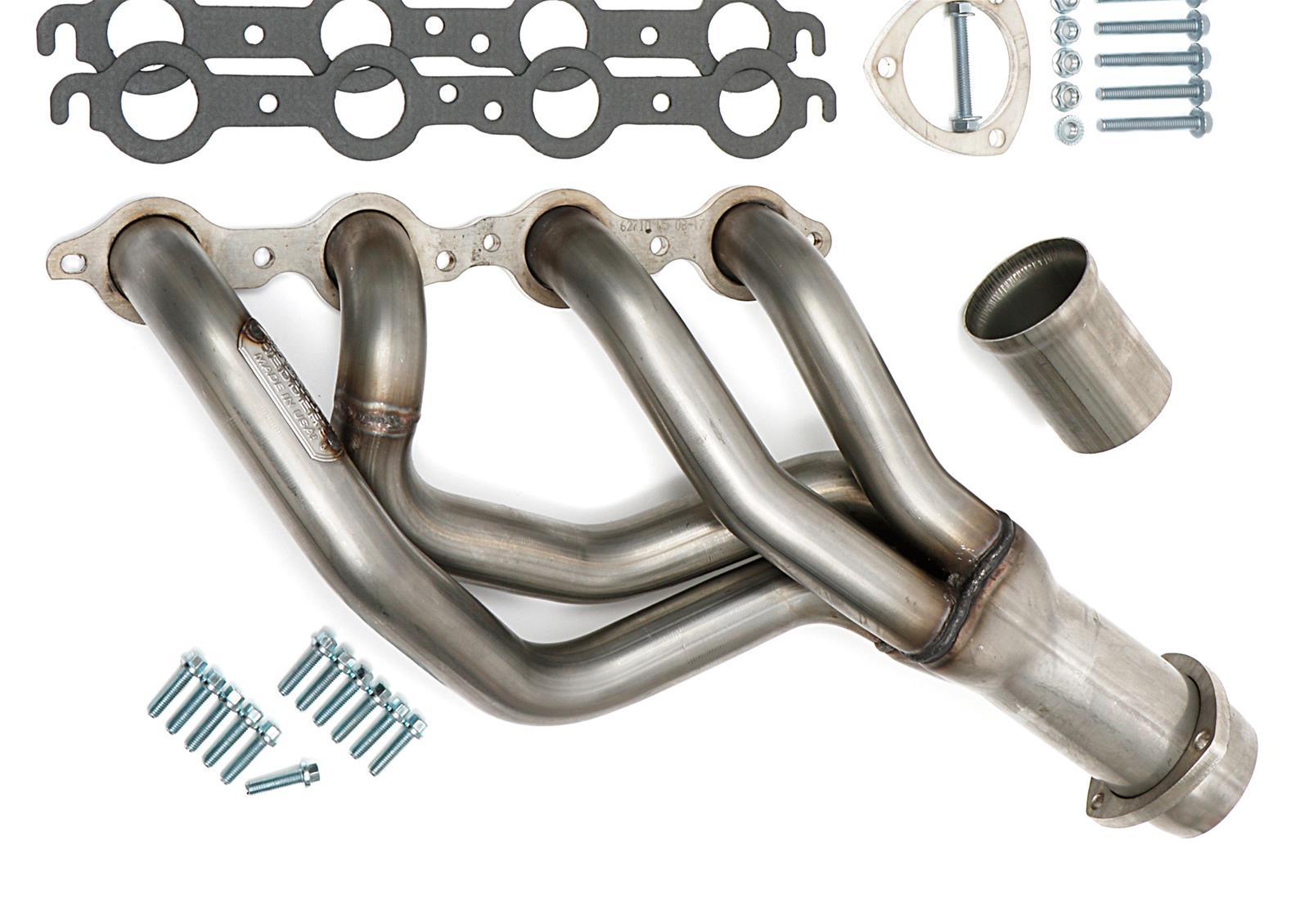 Hedman 304 Stainless Steel Headers 62710 Headers, Mid-Length, Steel, Natural, Chevrolet, Pontiac, Gen III/IV LS, Pair thumbnail 2