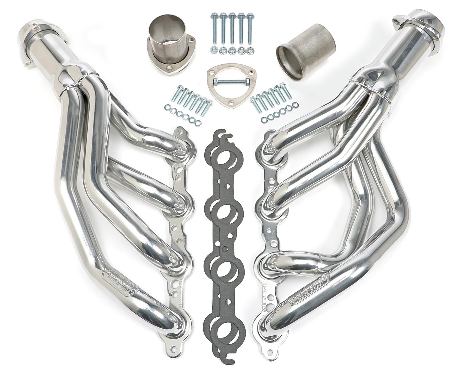 Hedman 304 Stainless Steel Headers 62716 Headers, Mid-Length, Steel, Silver Ceramic Coated, Chevrolet, Pontiac, Gen III/IV LS, Pair